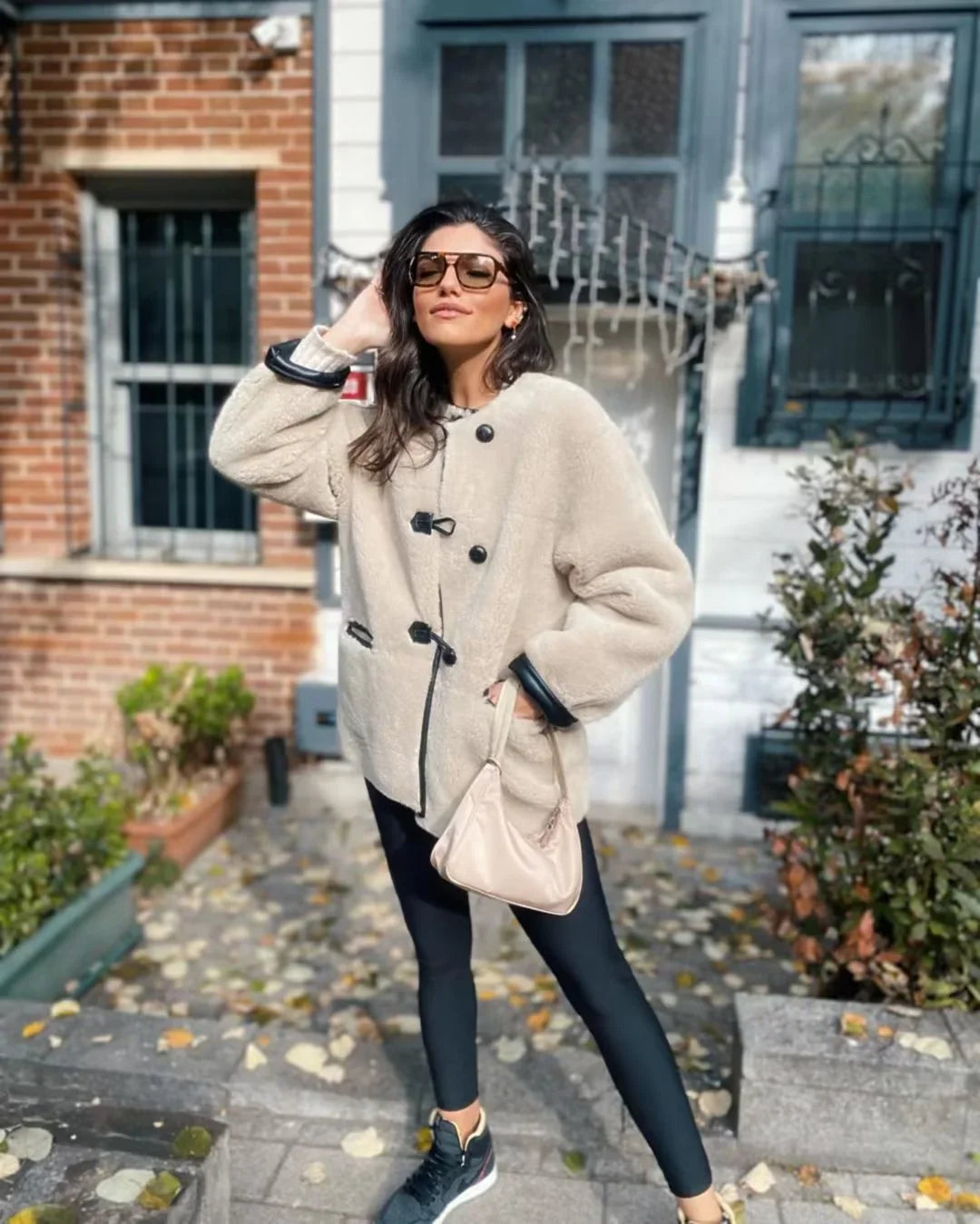 Casaco Feminino De Lã peluciado Lina