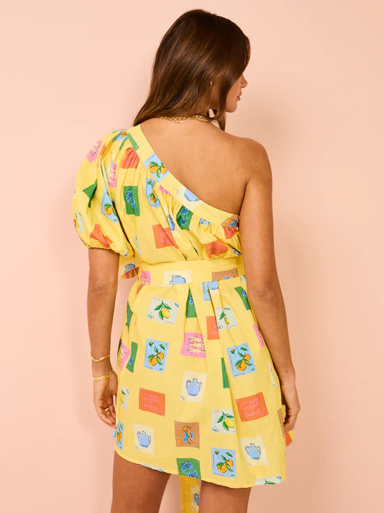 Vestido Roma Frutas Um Ombro