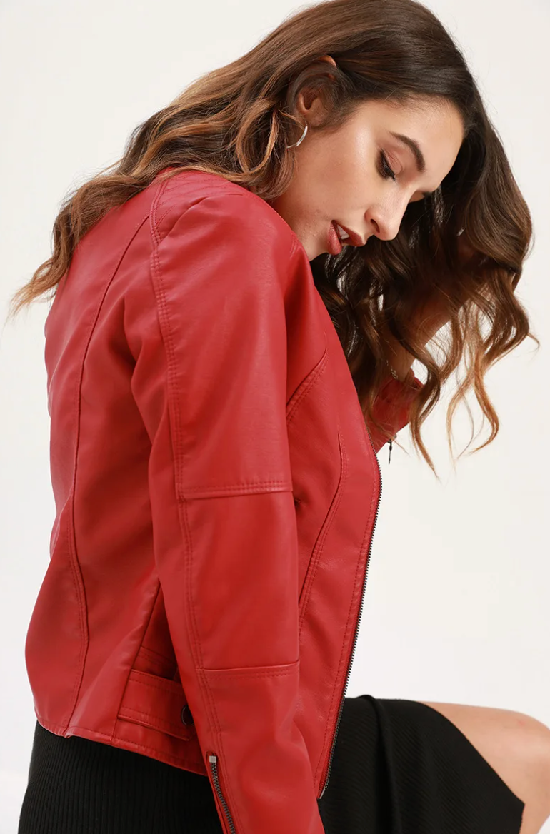 Jaqueta Feminina De Couro Raissa