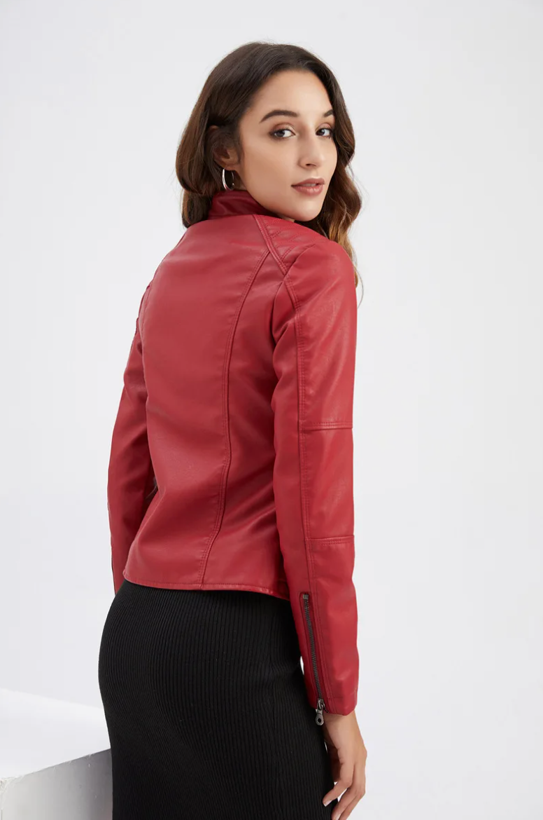 Jaqueta Feminina De Couro Raissa