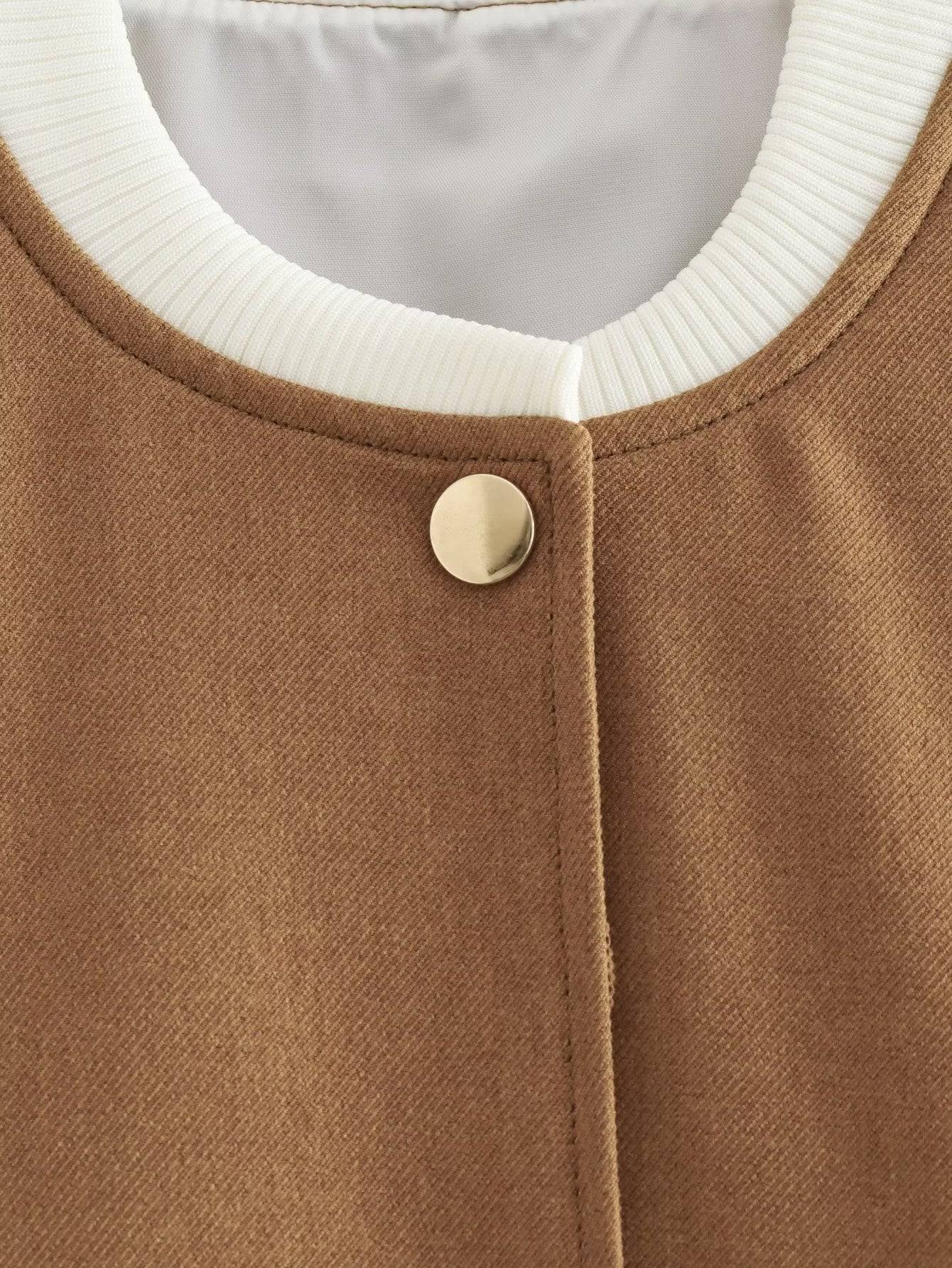 Jaqueta Feminina De Lã Contrast