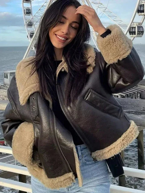 Jaqueta Feminina de Couro Lina