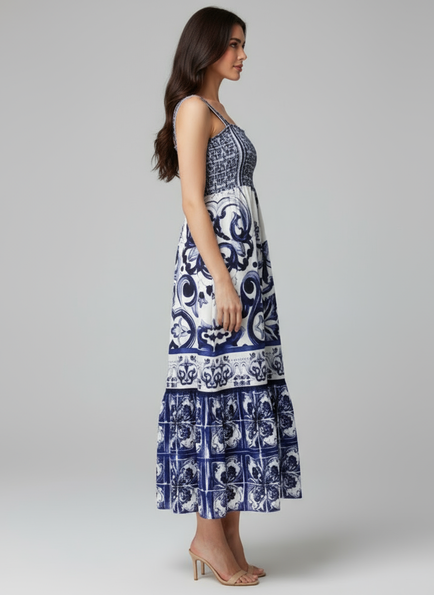 Modelo virada para o lado direito