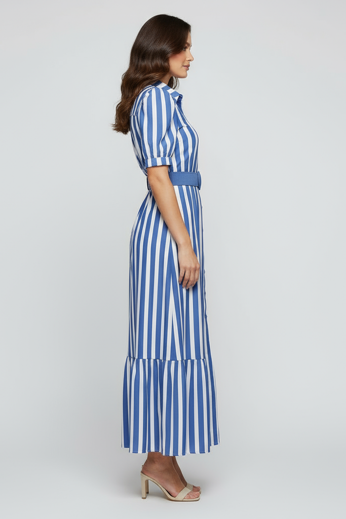 Modelo virada para o lado direito