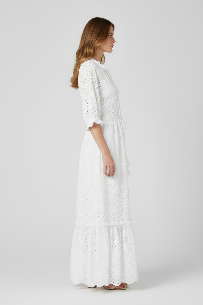 Modelo virada para o lado direito