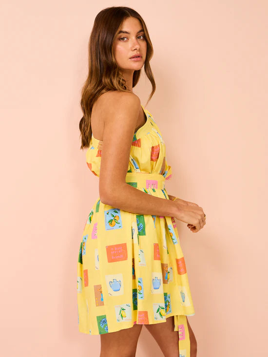 Vestido Roma Frutas Um Ombro