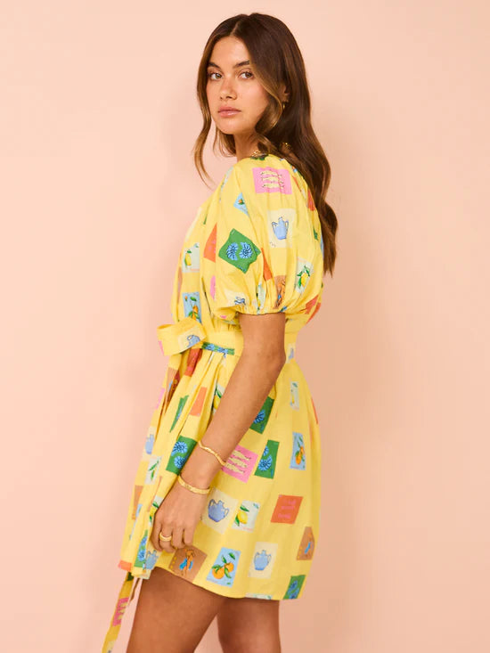 Vestido Roma Frutas Um Ombro