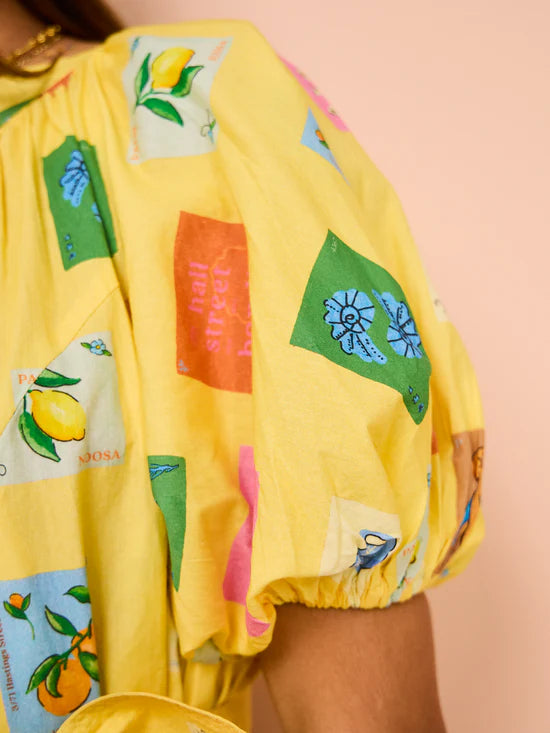Vestido Roma Frutas Um Ombro