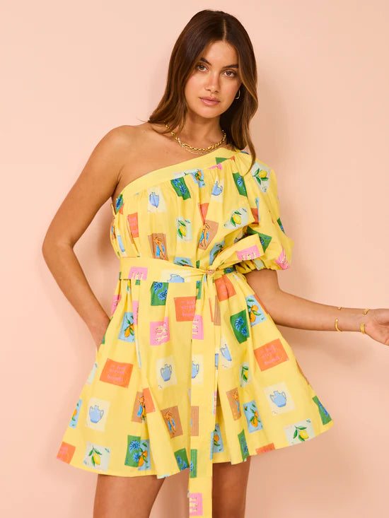 Vestido Roma Frutas Um Ombro