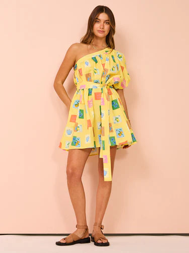 Vestido Roma Frutas Um Ombro