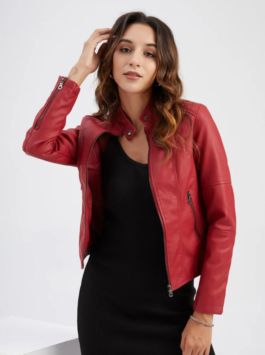 Jaqueta Feminina De Couro Raissa