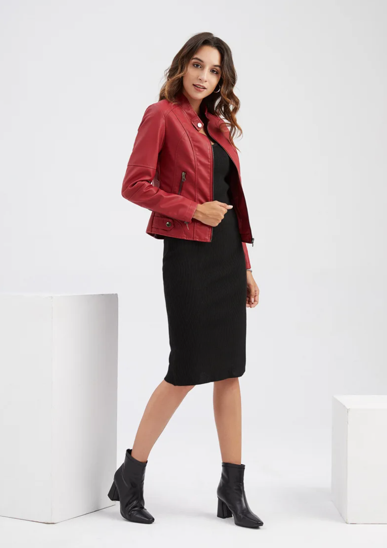 Jaqueta Feminina De Couro Raissa