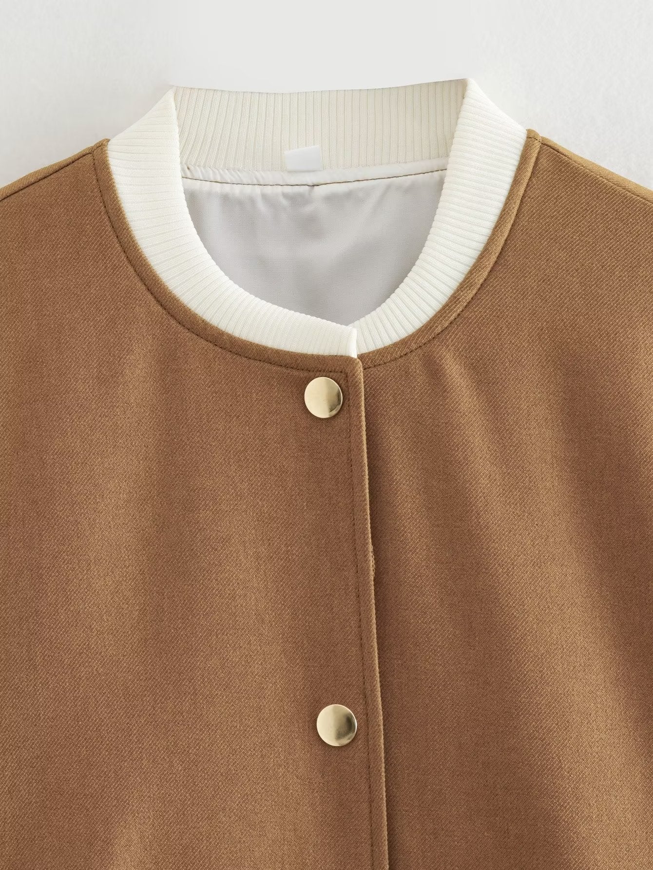 Jaqueta Feminina De Lã Contrast