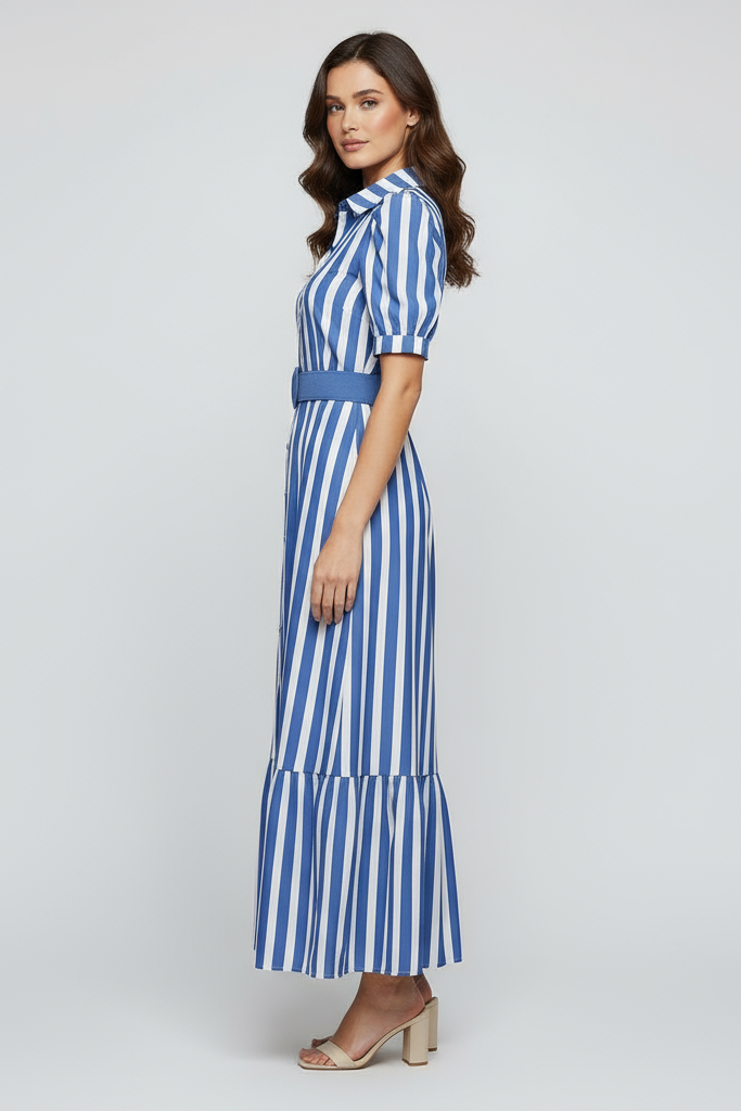 Modelo virada para o lado esquerdo